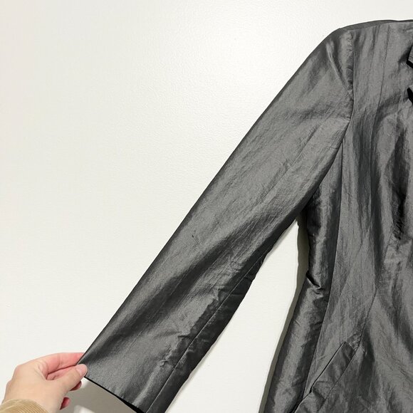 Express Womens Vintage Taffeta Trench Coat 8 Glam Gala Occasion Party New Years - Picture 3 of 10